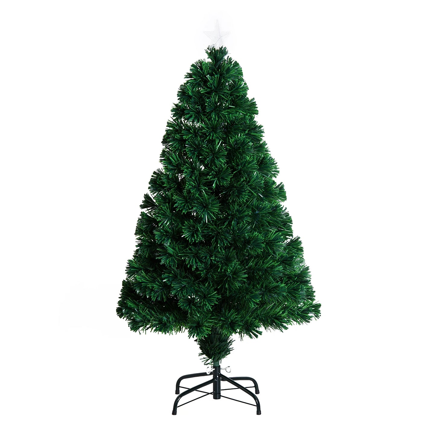 HOMCOM Fiber Optic Christmas Tree 120cm Multicolor With Stand Base