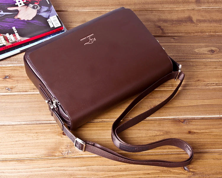 New Arrived Luxury Brand Men's Messenger Bag Vintage PU Leather Shoulder Bag Handsome Crossbody Handbags