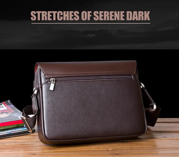 New Arrived Luxury Brand Men's Messenger Bag Vintage PU Leather Shoulder Bag Handsome Crossbody Handbags