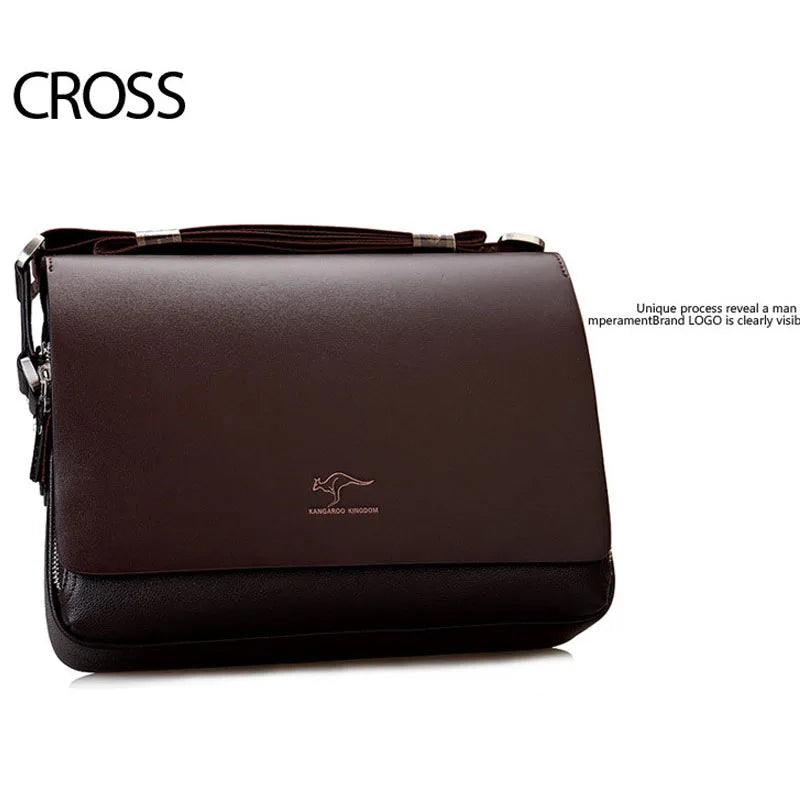 New Arrived Luxury Brand Men's Messenger Bag Vintage PU Leather Shoulder Bag Handsome Crossbody Handbags