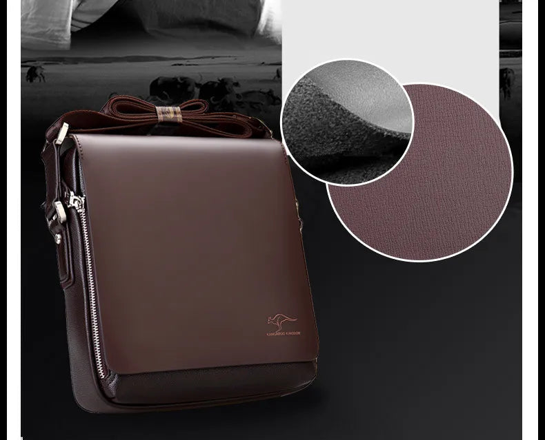 New Arrived Luxury Brand Men's Messenger Bag Vintage PU Leather Shoulder Bag Handsome Crossbody Handbags