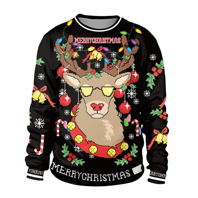 2024 Ugly Christmas Sweater For gift Santa Elf Funny Pullover Womens Mens Jerseys Party Birthday SnowmanXmas Sweatshirt