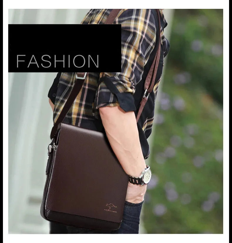 New Arrived Luxury Brand Men's Messenger Bag Vintage PU Leather Shoulder Bag Handsome Crossbody Handbags