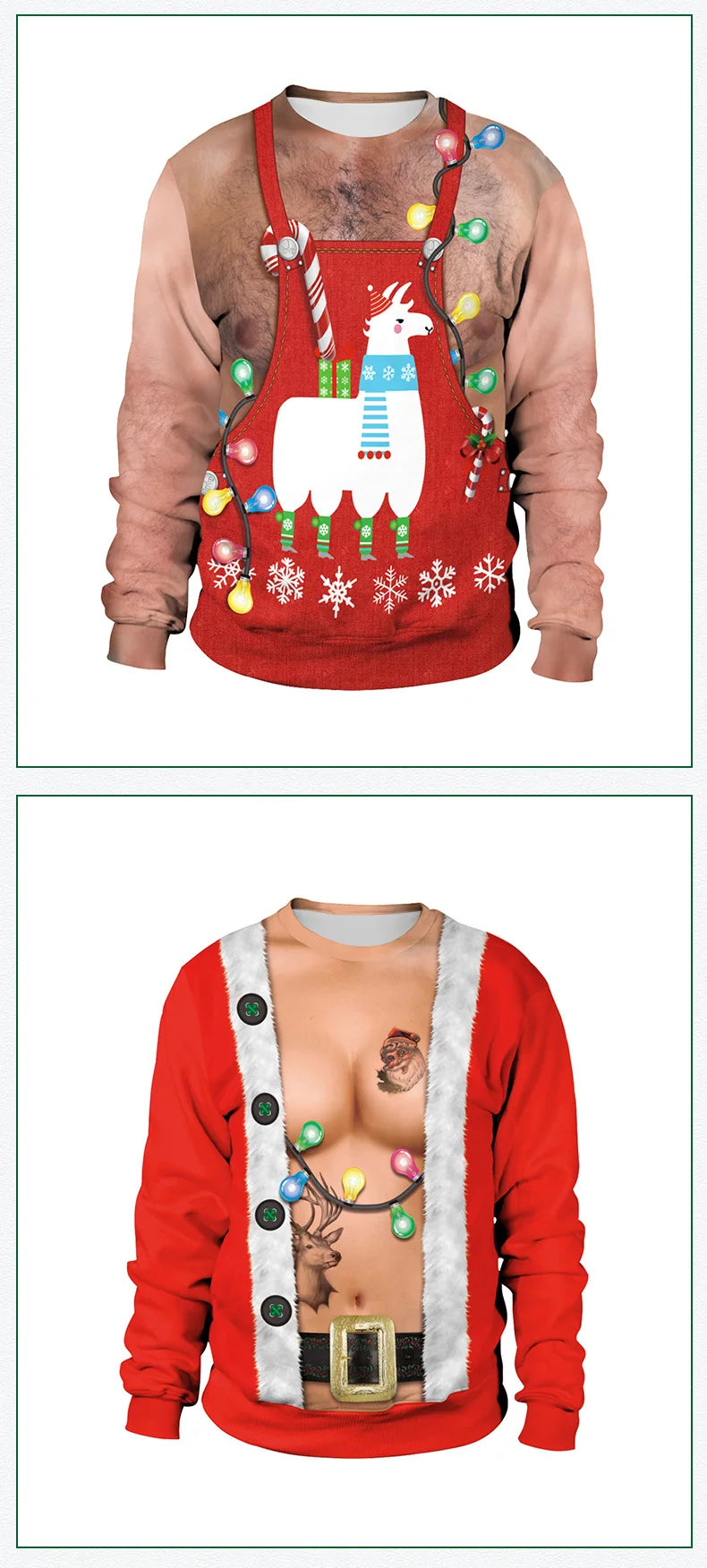 New listing Christmas Sweaters Stylish Unisex Men Women Santa Claus Ugly Christmas Sweater Novelty Sexy Retro  crew-neck hoodie