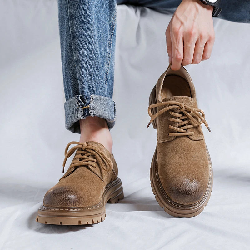 Scarpe da uomo di marca modello Oxford in pelle scamosciata di alta qualità