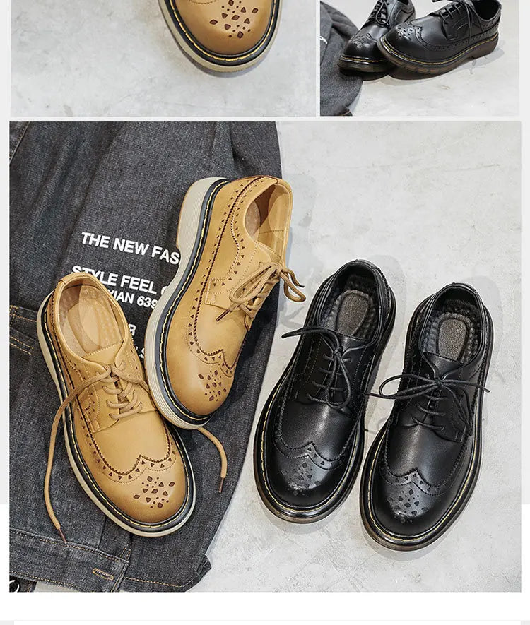 Scarpe uomo casual in pelle alla moda con incisione traforata stile cowboy