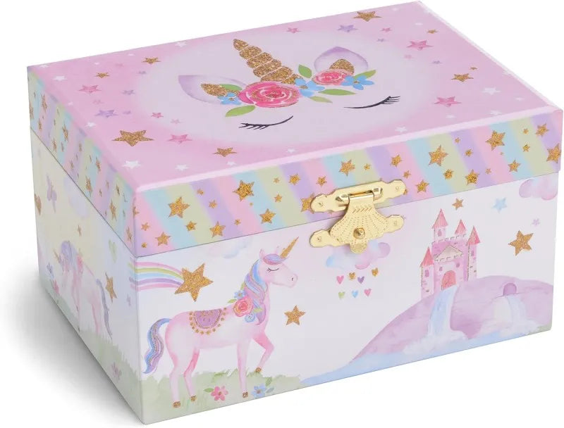 Party Unicorn and Rainbow Musical Jewelry Boxes Beautiful Dreamer Tune and Spinning Doll Birthday Christmas Gifts for Girls