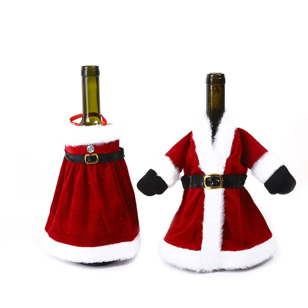 Christmas Wine Bottle Cover dress Christmas Decorations For Home 2024 Navidad Noel Natal Ornaments Xmas Gift Happy New Year 2025