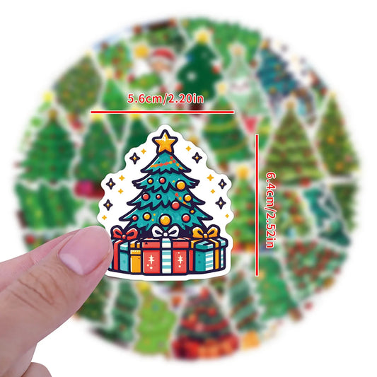 55 Christmas Tree Stickers For Wall Phone Party Stickers 2024 Decoracao De Natal Dekoration Zu Hause для дома Hogar Accesorios