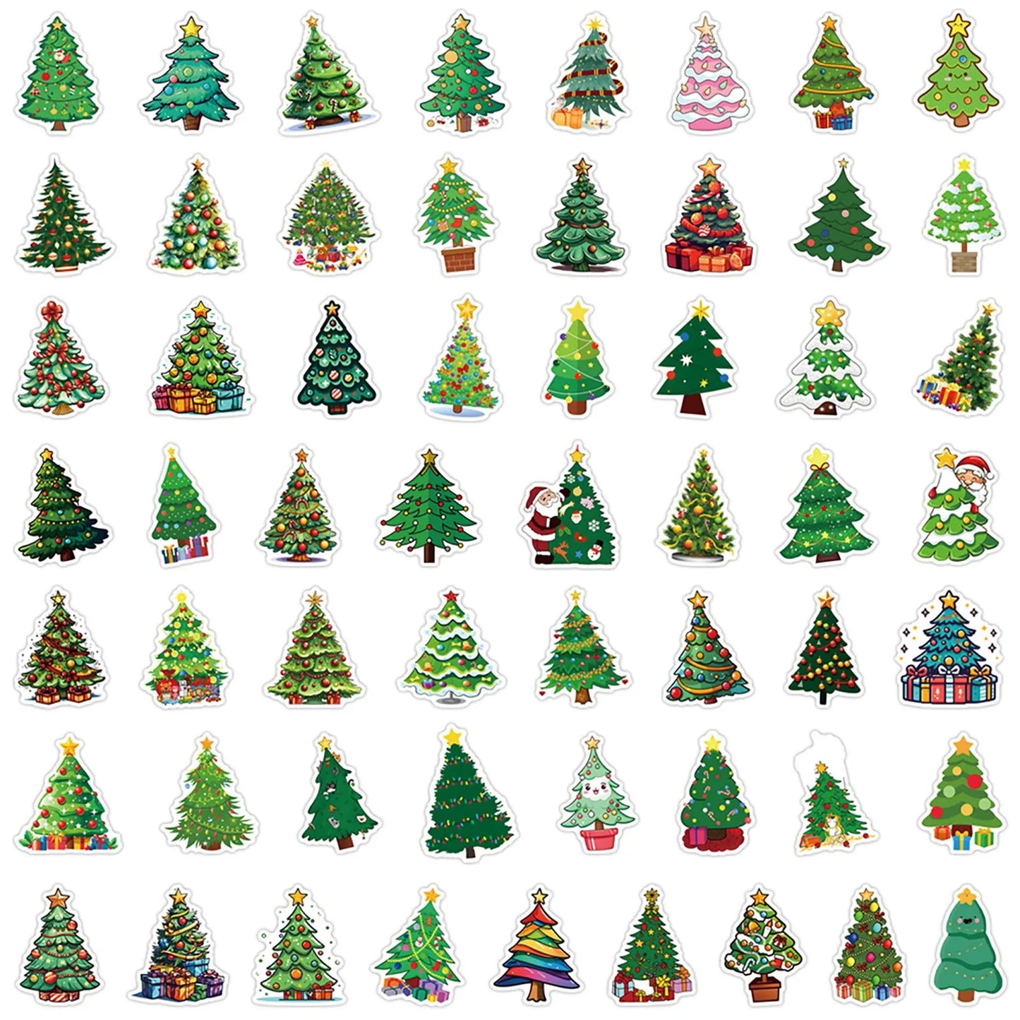 55 Christmas Tree Stickers For Wall Phone Party Stickers 2024 Decoracao De Natal Dekoration Zu Hause для дома Hogar Accesorios