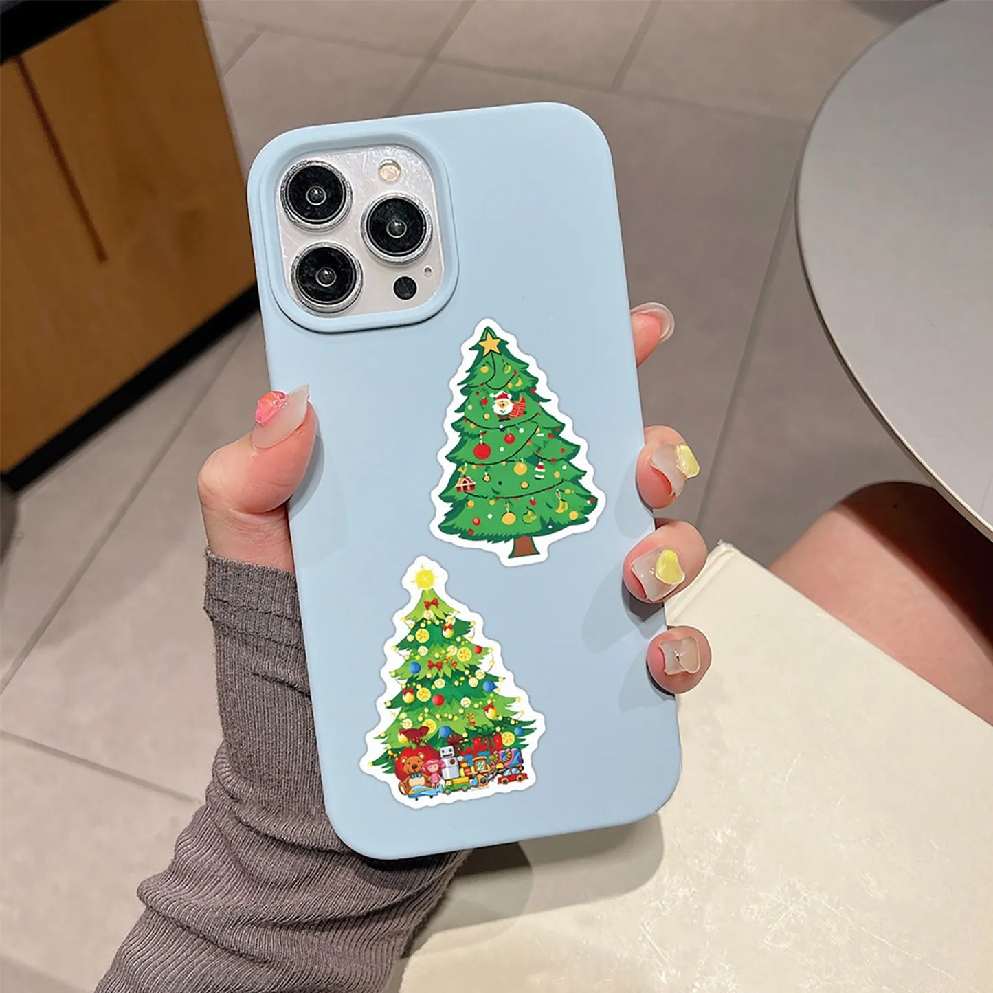 55 Christmas Tree Stickers For Wall Phone Party Stickers 2024 Decoracao De Natal Dekoration Zu Hause для дома Hogar Accesorios