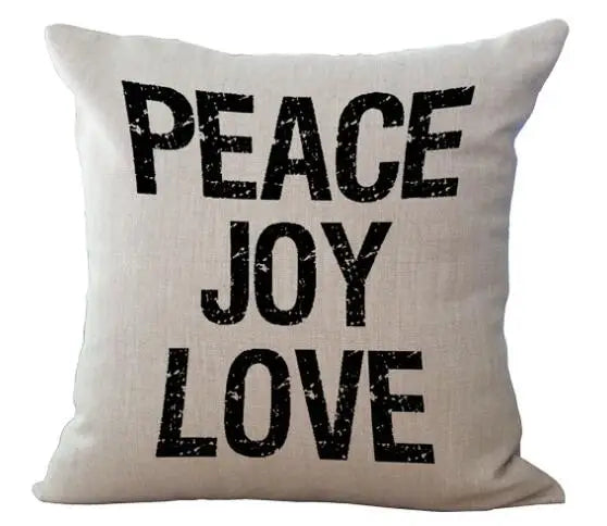 Cushion Cover Saying Letter Printed Linen Alphabet Case Home Decoration Car Sofa Decorative Pillowcase almofadas