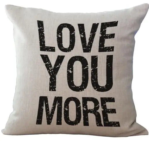 Cushion Cover Saying Letter Printed Linen Alphabet Case Home Decoration Car Sofa Decorative Pillowcase almofadas