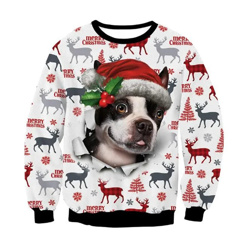 Ugly Christmas Sweaters Green Jumpers 3D Funny Printed Holiday Party Xmas Sweatshirt for Party Birthday Xmas Sweatshirt 2025